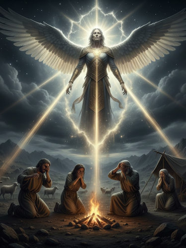 Angel appearing to shepherds