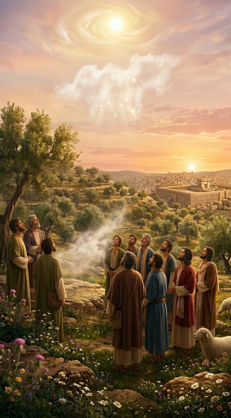 Believers looking to heaven