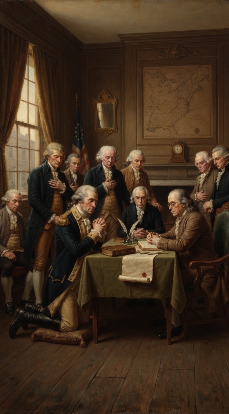 Founding Fathers in prayer