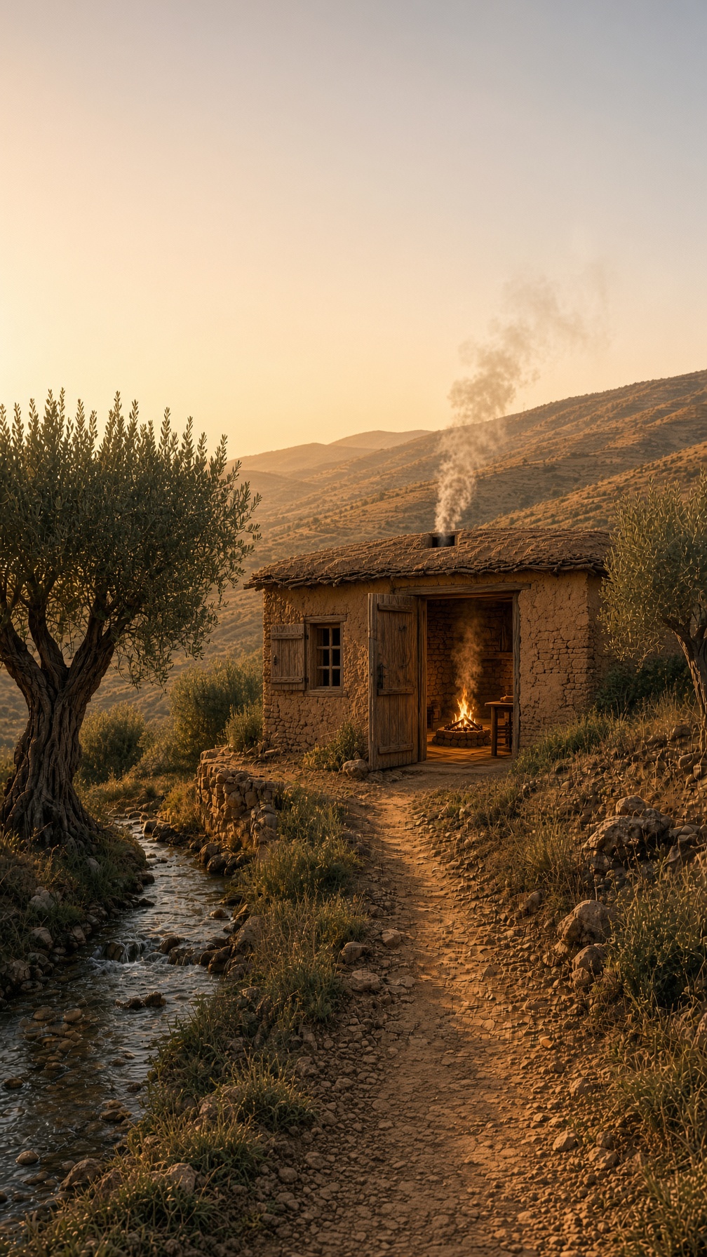 A narrow road leading toward home