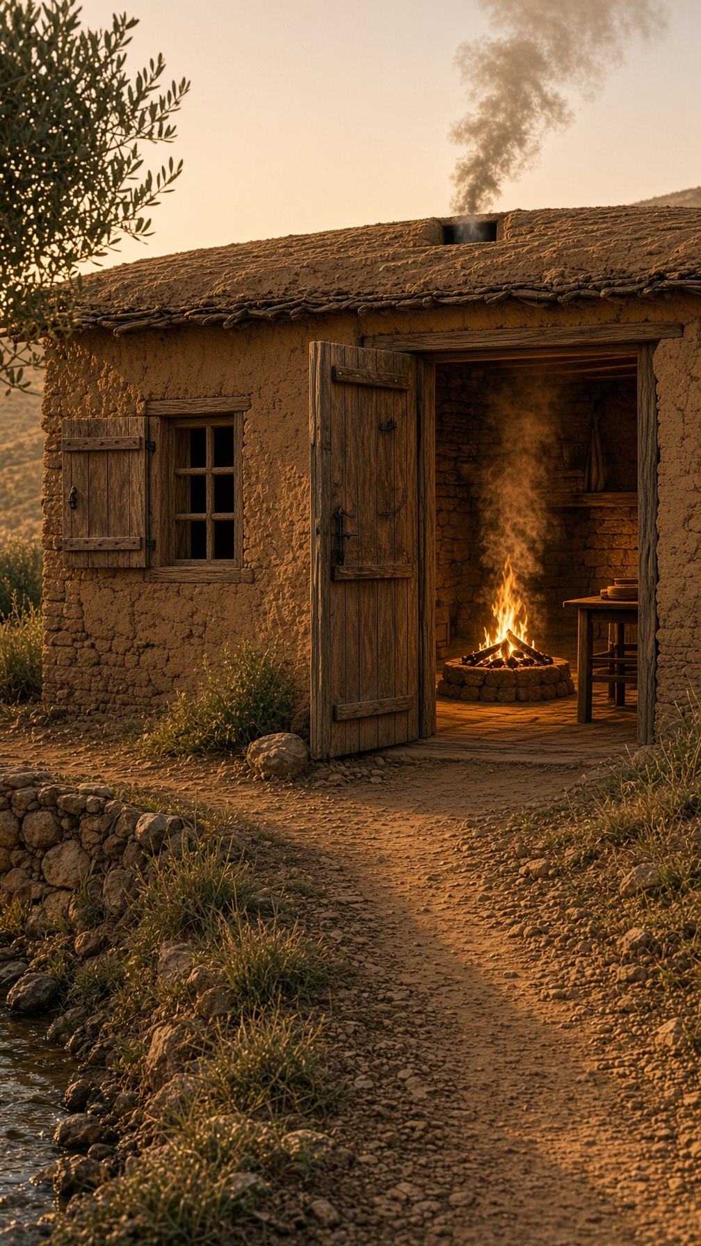 A house with an open door