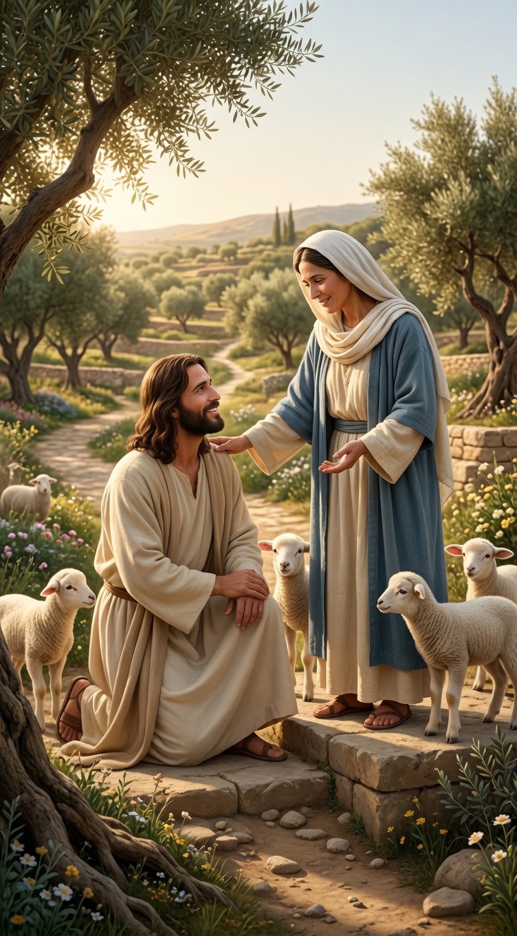 Jesus and his mother Mary
