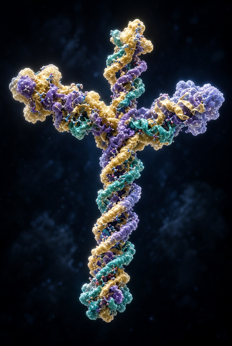 Laminin protein shaped like a cross