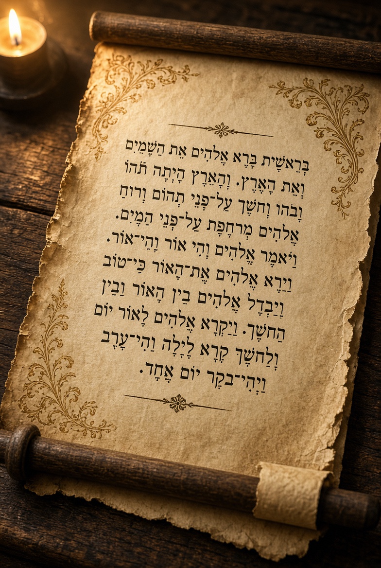 An open scroll of Scripture