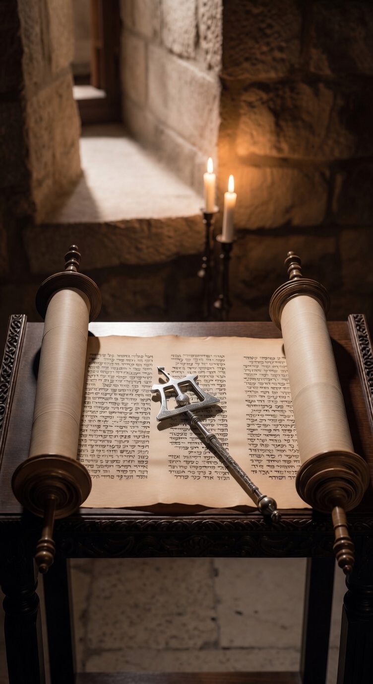 Ancient Hebrew Torah scroll